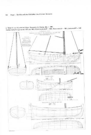 3. Tafel 41 aus Vice-Amiral Paris: Souvenirs de Marine, Bd. 1, 1882. Holländische Kriegsmarine 1797 und 1804: Küstenwachschiff - 1804, Kanonenboot - 1804, Lotsenschiff - 1797