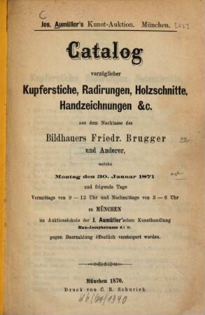 Kunstauctions-Cataloge. [13.] 1870 (1870)