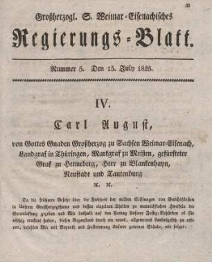 Nr. 5 : 15. July 1823