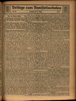 Zweite Ausgabe vom Sonntag, den 31. März 1929.