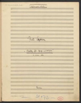 Musik für Geige und Orchester ; vl, orch