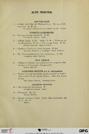 Alte Meister (Nr. 1-324)