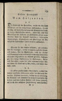 Erstes Hauptsück. Vom Holzanbau.