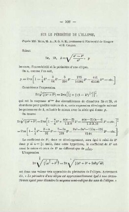 SUR LE PÉRIMÈTRE DE L'ELLIPSE.