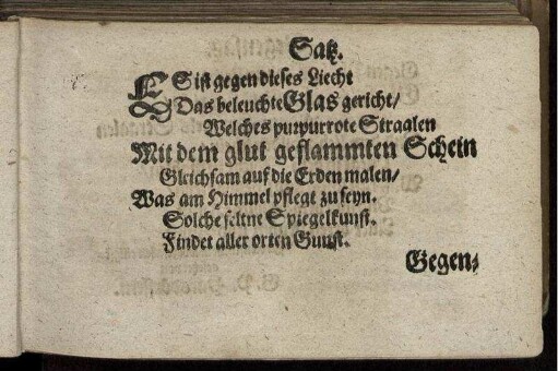 Satz / Gegensatz
