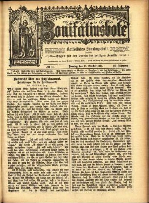 Erste Ausgabe vom Sonntag, den 13. Oktober 1901.