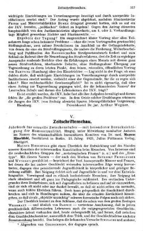 357-358, V. Zeitschriftenschau