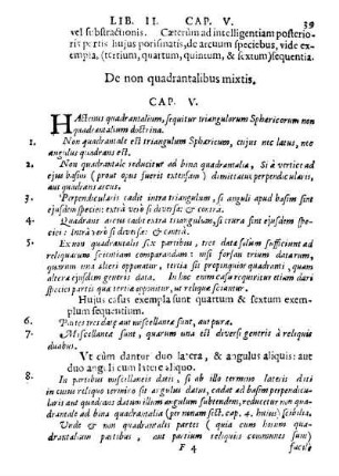 Cap. V. De non quadrantalibus mixtis.