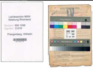 Entnazifizierung Wilhelm Prangenberg , geb. 18.12.1902 (Versicherungsangestellter)