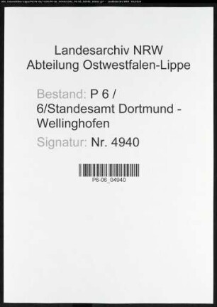 Sterberegister Standesamt Dortmund-Wellinghofen (XXI)