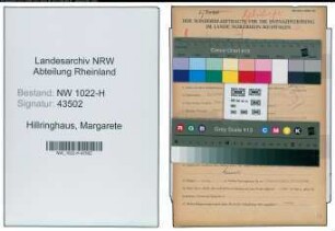 Entnazifizierung Margarete Hillringhaus , geb. 30.06.1905 (Prokuristin)