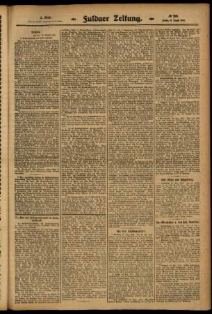 Zweite Ausgabe vom Freitag, den 29. August 1913.