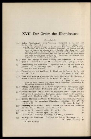 XVII. Der Orden der Illuminaten.