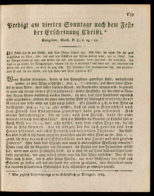 Predigt am vierten Sonntage nach dem Feste der Erscheinung Christi