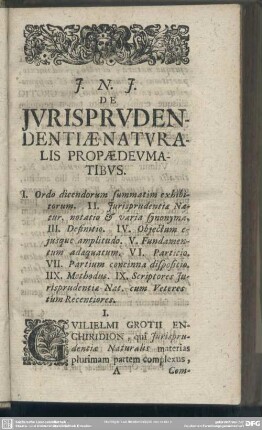 Iurisprudentiae Naturalis Propaedeumatibus