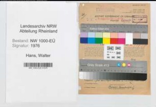 Entnazifizierung Walter Hans, geb. 29.09.1913 (Stadtinspektor)
