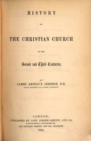 History of the christian church in the 2. and 3. Centuries