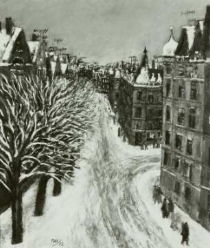 Winterliche Straße in Halle