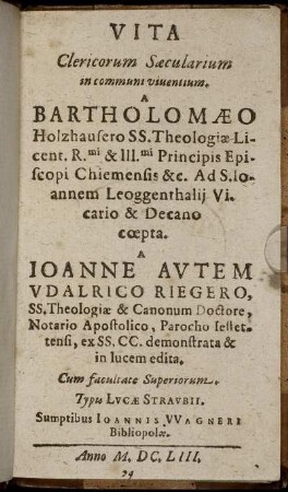 Vita Clericorum Saecularium in communi viventium