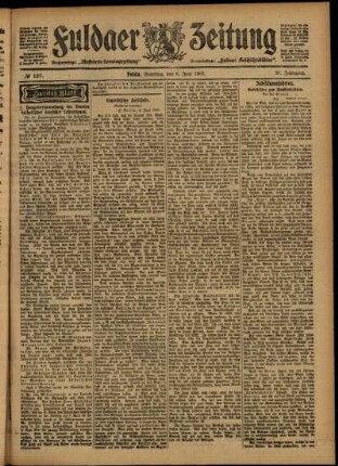 Zweite Ausgabe vom Samstag, den 06. Juni 1903.