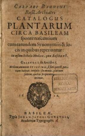 Catalogus plantarum circa Basileam sponte nascentium