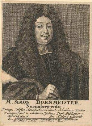 M. Simon Bornmeister, Nürnberger; geb. 1632; gest. 07.12.1688