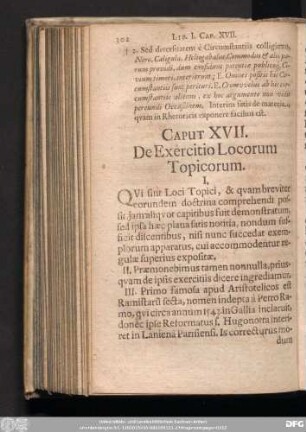 Caput XVII. De Exercitio Locorum Topicorum.