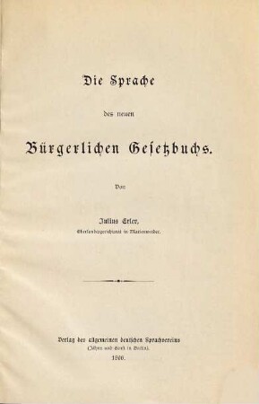 Die Sprache des neuen bürgerlichen Gesetzbuchs