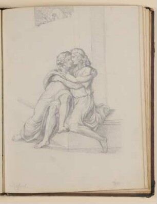 Isaak und Rebekka von Abimelech belauscht, Kopie nach Raffael [aus einem Skizzenbuch von unbekannter Hand, evtl. des Louis Thomassin]