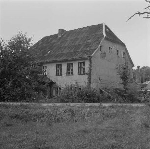 Lübben (Kr.Dahme-Spreewald). Forsthaus "Alte Försterei" Börnichen A.19.Jh. Eingangsseite (Eckans.)