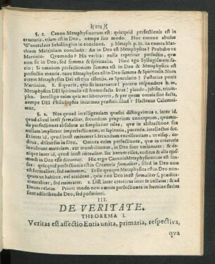 III. De Veritate.