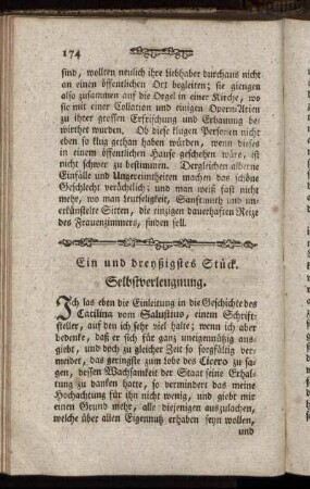 Ein und dreyßigstes Stück. Selbstverleugnung. - Fünf und dreyßigstes Stück. Pätus und Arria.