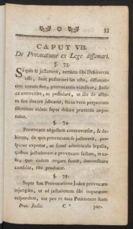 Caput VII. De Provocatione ex Lege diffamari
