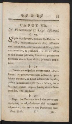 Caput VII. De Provocatione ex Lege diffamari