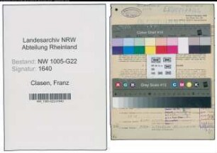 Entnazifizierung Franz Clasen , geb. 08.01.1891 (Schmied)