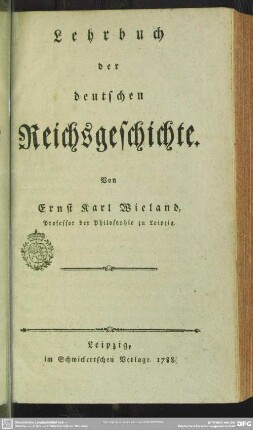 Lehrbuch der deutschen Reichsgeschichte