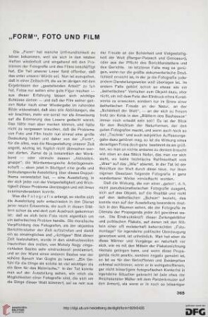 4: "Form", Foto und Film