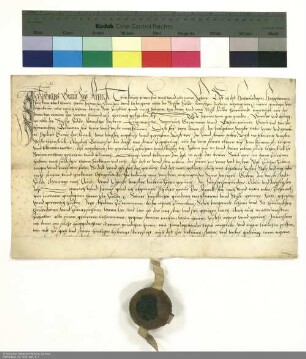Revers Philipps Graf von Rieneck bezüglich der Belehnung mit dem Dorf Wolfsmünster durch Johann [II. von Henneberg], Abt von Fulda