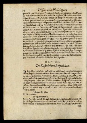 Cap. VIII. De Definitione Reiplubicae.