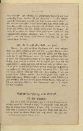 Selbstbeherrschung und Geduld