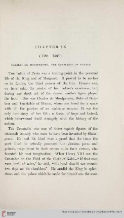 Chapter IX. Charles de Montpensier, the constable of France