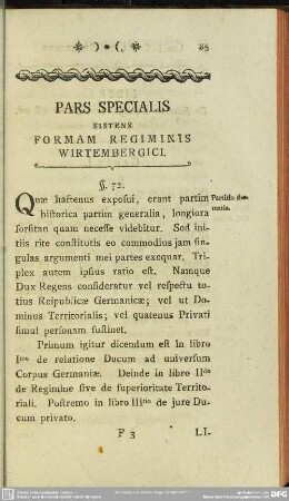 Pars Specialis Sistens Formam Regiminis Wirtembergici
