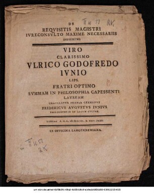 De Reqvisitis Magistri Ivreconsvlto Maxime Necessariis