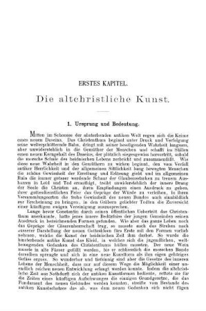 Erstes Kapitel. Die altchristliche Kunst