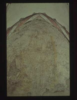 Maria mit Christuskind und Pilger