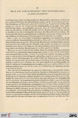 III Über die Erkennbarkeit des Malvorgangs im Röntgenbild