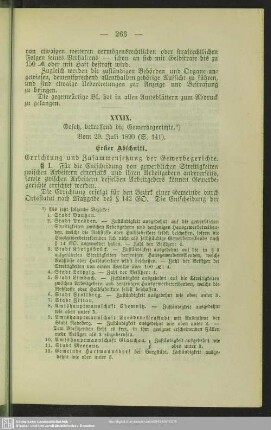 XXXIX. Gesetz, betreffend die Gewerbegerichte. Vom 29. Juli 1890 (S. 141)