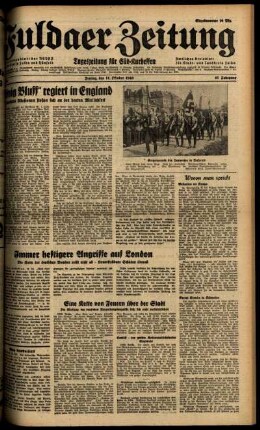 Ausgabe vom Freitag, den 11. Oktober 1940.