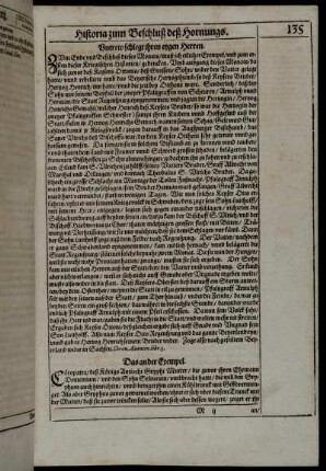 Historia zum Beschluß deß Hornungs.