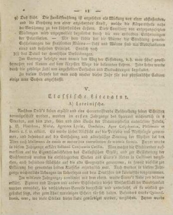 V. Classische Literatur.
